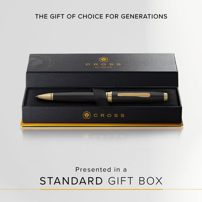 Cross Coventry Black Lacquer with Gold-Tone Ballpoint Pen - Refillable Pen for Smooth Writing - Professional, Elegant Accessory - Black Ink - Long-Lasting Use - Desk Essential - Gift-Ready