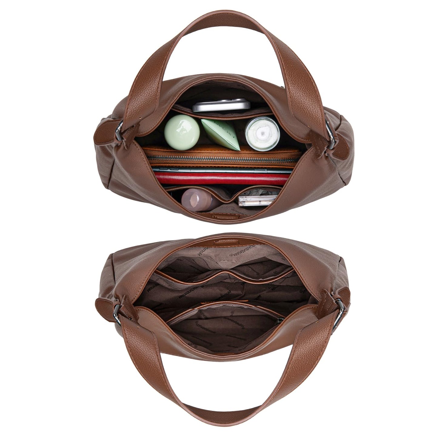 Montana West Hobo Bag Purse for Women Slouchy Casual Shoulder Handbags Purses Soft Vegan Leather Purse Tote Bag Everyday Work Ladies Coffee MWC-614CF