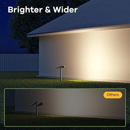 Consciot Solar Spot Lights, Outdoor 3000K Warm White, IP65 Waterproof, Landscape Lights for Yard & Tree House, 4 Pack