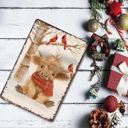Vintage Christmas Metal Sign 8X12inch-Enhances Holiday Spirit in Home Bar Cafe Restaurant