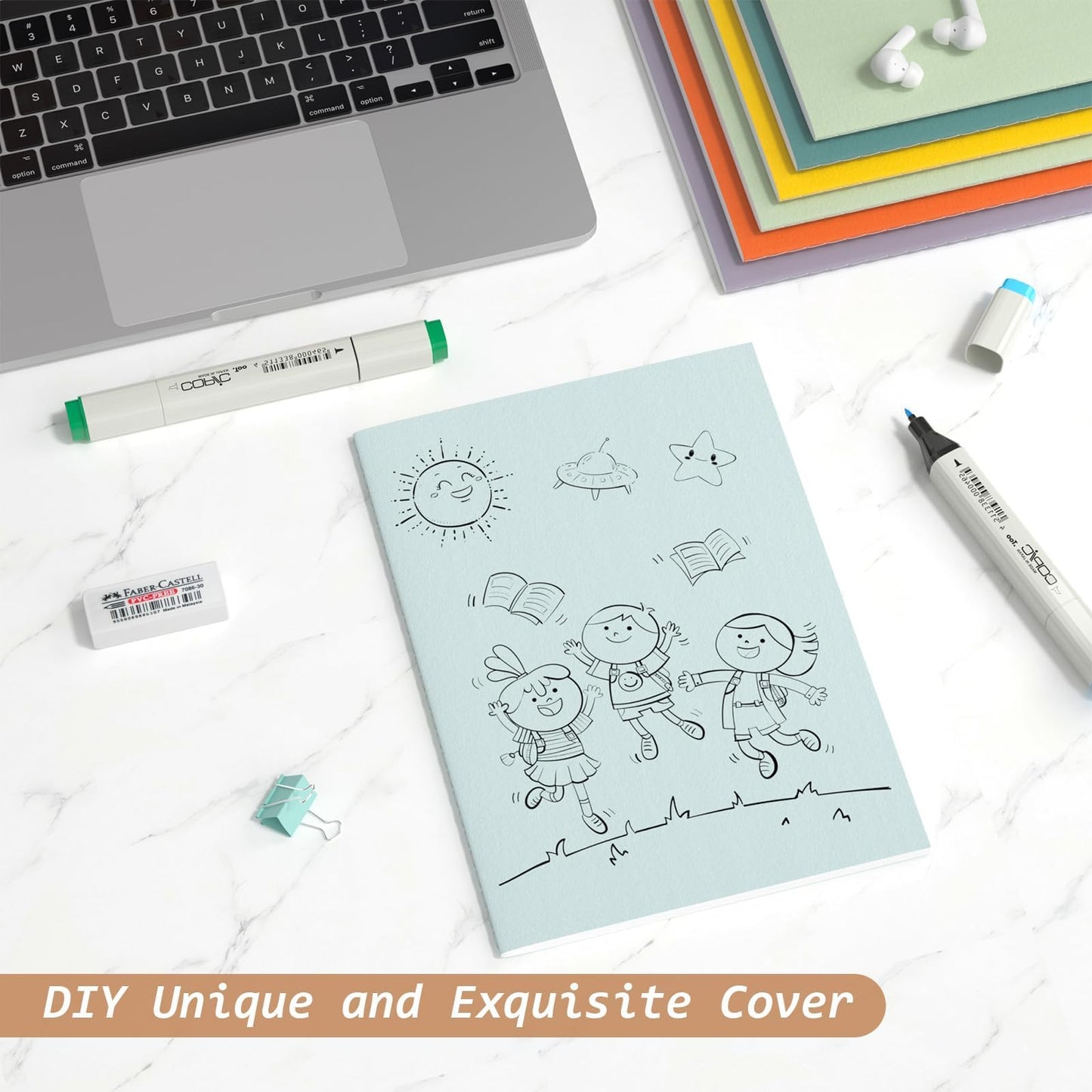 Journaling Notebooks A5 College Ruled Notebook 32 Pack Lined Small Kraft Notebooks Bulk 8.3x5.5 Inches, 16 Colors Composition Notebooks Writing Journal School Supplies for School Work and Travel