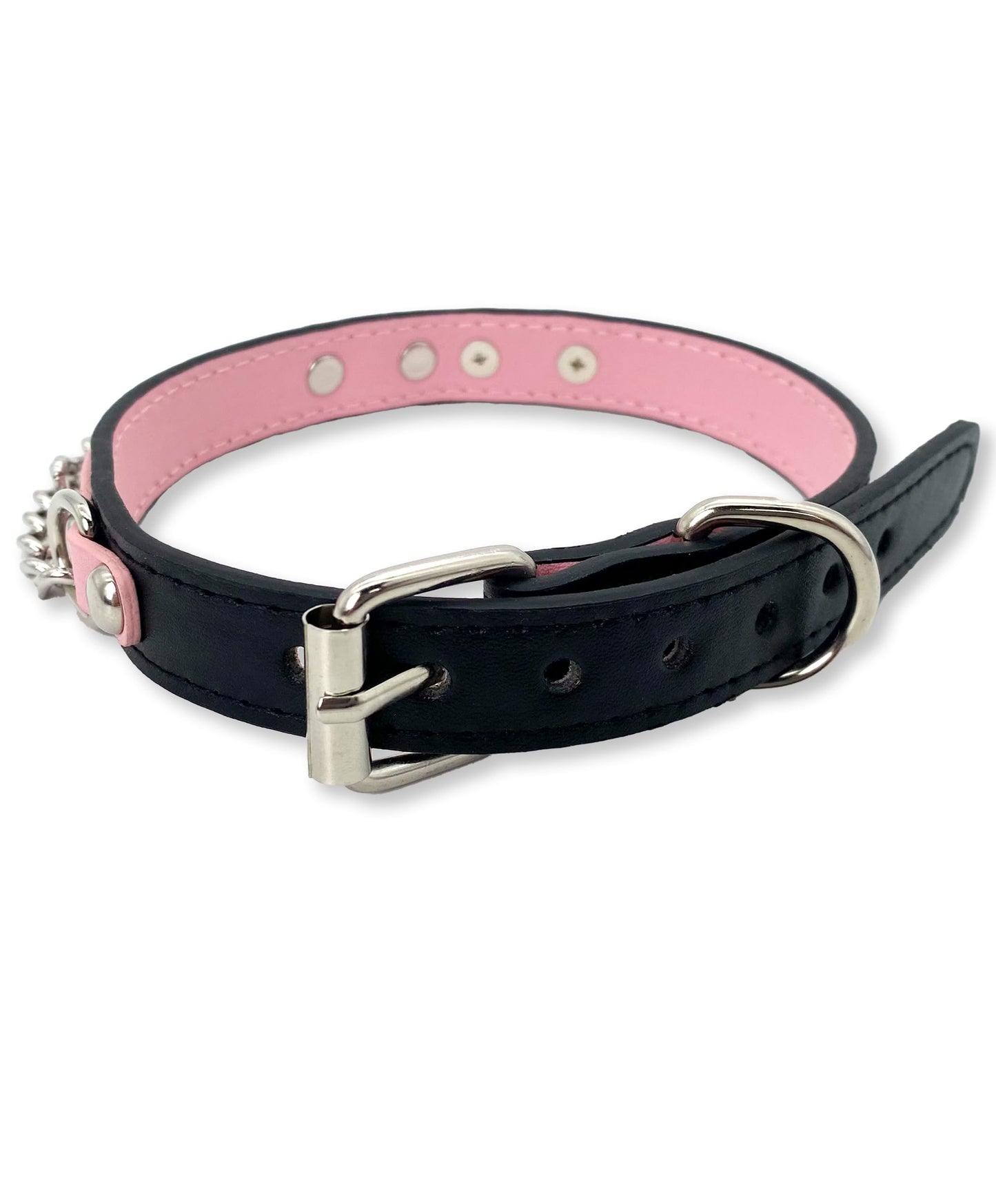 EverGlimp Leather Choker Collar Necklace For Women,Cute Skull Gothic Punk Rock Choker Necklace Collars (BONE-PUPPY, PINK)