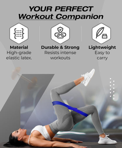 Bingwaah Mini Loop Resistance Bands for Exercise - Set of 5 Elastic Bands for Strength Training & Rehab. Portable & Durable Resistance Bands for Home, Gym & Outdoors with Instruction Guide
