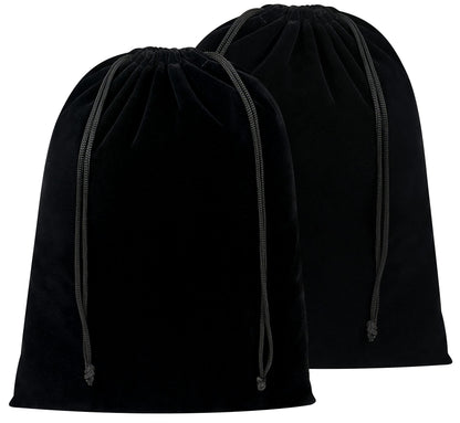 PALTERWEAR Velvet Drawstring Gift Bags - Bulk Wholesale (9 x 12 inch - 25 pack, Black)