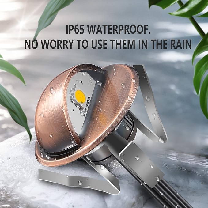 LED Stair Light Low Voltage Waterproof IP65 Outdoor 1-2/5" Recessed Wood LED Deck Lighting Yard Garden Patio Step Landscape Pathway Decor Lamp (10pcs, Blue)