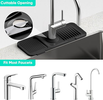 14.6'' Faucet Mat for Kitchen Sink Kitchen Sink Splash Guard Silicone Kitchen