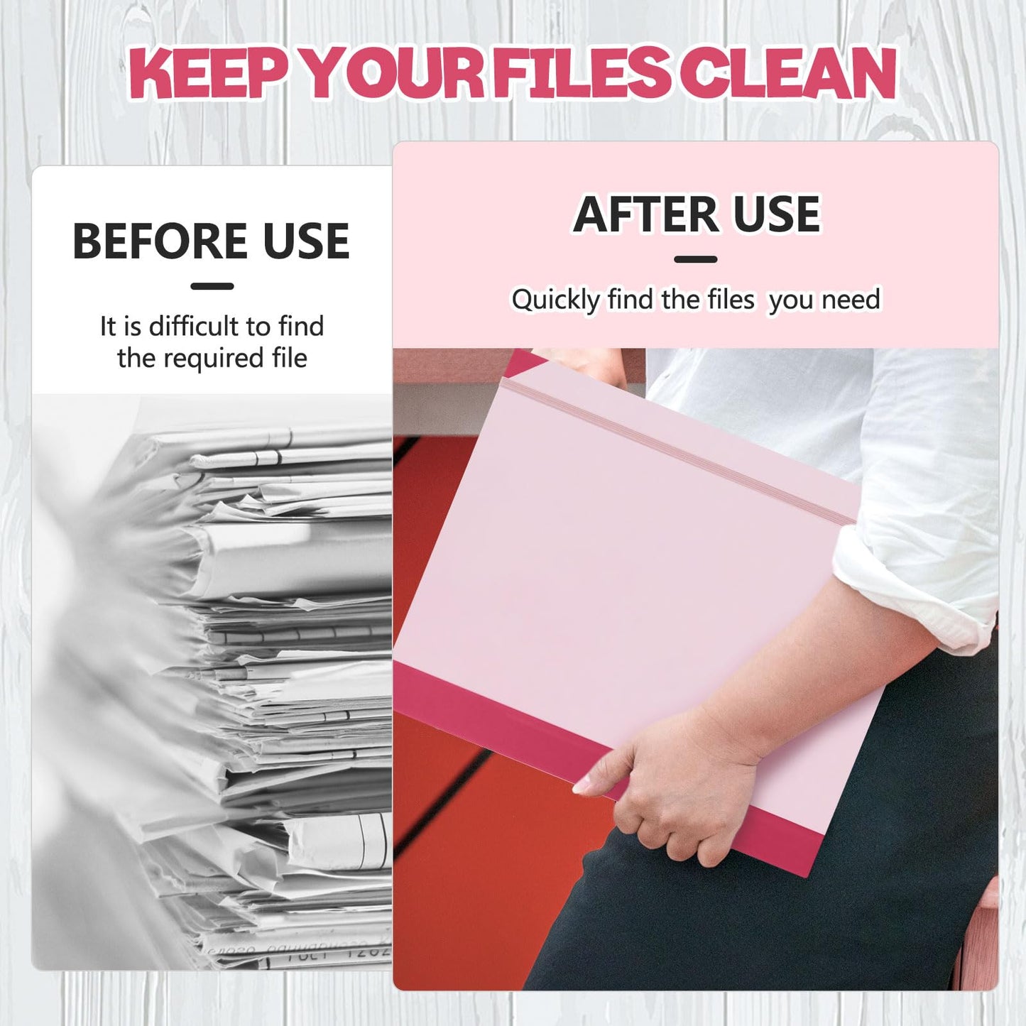 LemonSecret 2 Pack Important Document Organizer, Expanding File Binder with Sticky Notes, Paper Clips, Markers, Emergency Binder Folder for Important Papers, Certificates, Passport, Lifebook(Pink)