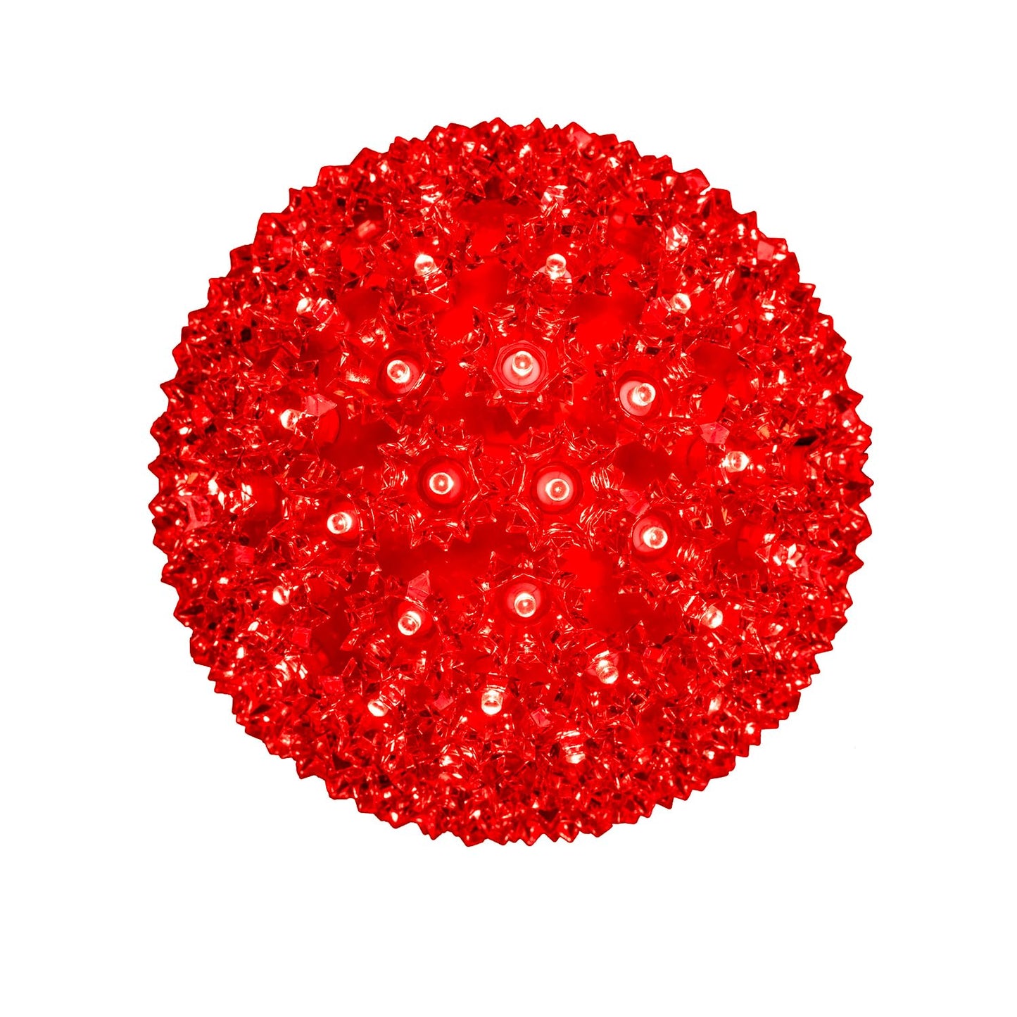 Novelty Lights LED 10in 150 Light Starlight Sphere, Red, Extra Large Ornament Ball Light, 5ft Hanging Cord with S Hook, 12ft Power Cord with Stackable Plug, Commercial Grade