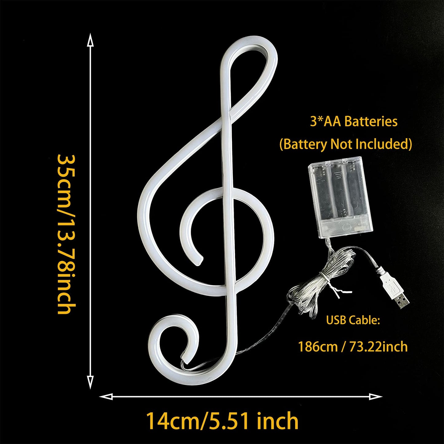 ENUOLI Neon Signs,Music Note Shaped Neon Lights LED Decor Night Light Wall Bedside Decor Battery/USB Operated Creative Lighting for Christmas,Wedding,Birthday Gift,Pub,Kids Room,Living Room(Pink)