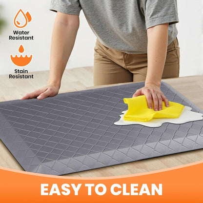 TranquilMoments 4/5 Inch Extra Thick Kitchen Mats for Floor,Non Slip Anti Fatigue Kitchen Rugs,Waterproof Stain Resistant Sink Mat,Cushioned Standing and Comfort Mats for Office (17"x24" Grey)