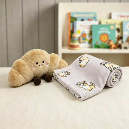 VigorSpring Cat Throw Blanket for Cat Lovers, Cute Kitten Print, Ultra Soft Flannel Fleece Plush Blanket for Couch Sofa Bed,Cats Gifts for Kids Toddler Girls Boys,Grey - 30x40 Inch
