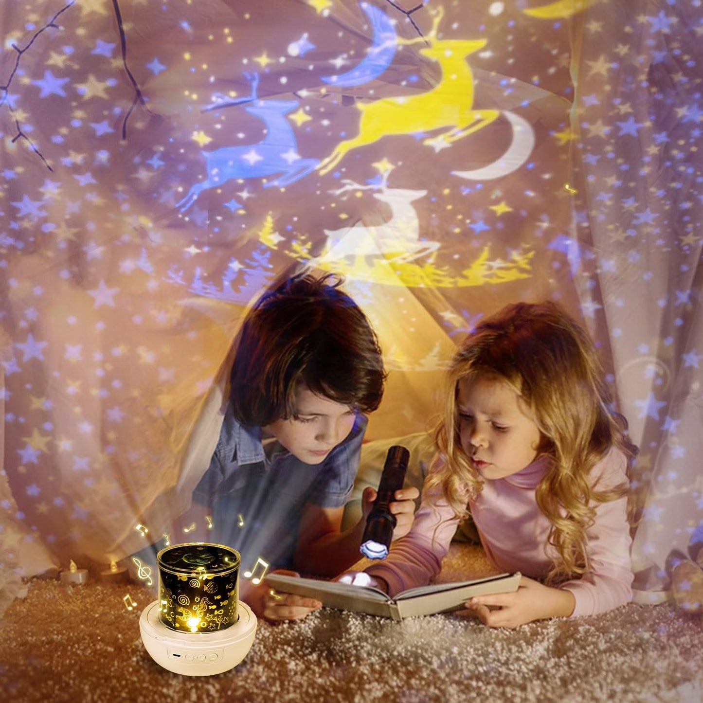 21 Sets of Films, Projector Night Light for Kids Bedroom, Ceiling, Remote Control & Bluetooth Speaker, Baby Night Light Projector, Star Galaxy Projector for Baby Girls, Christmas, Nursery, Room Decor