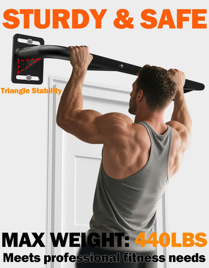 Fitarc Heavy Duty Wall Mount Pull Up Bar, Joist Mount Chin Up Bar for Doorway, Steel Construction, Home Gym Workout Equipment