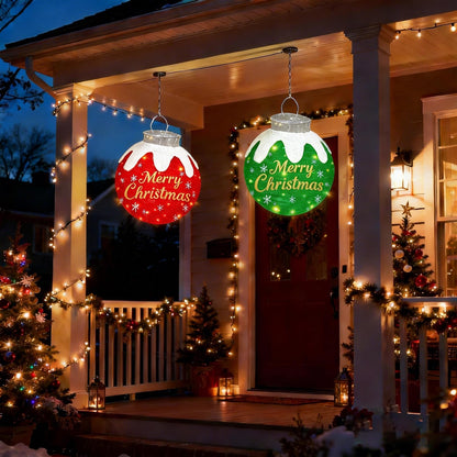 Outdoor Christmas Ball Ornaments, Collapsible Pop-Up Lighted Christmas Decorations with 80 Bright LED Lights, 8 Light Modes, Weatherproof Large Holiday Ball Decor for Yard, Lawn, Home（Red/Green/Blue）