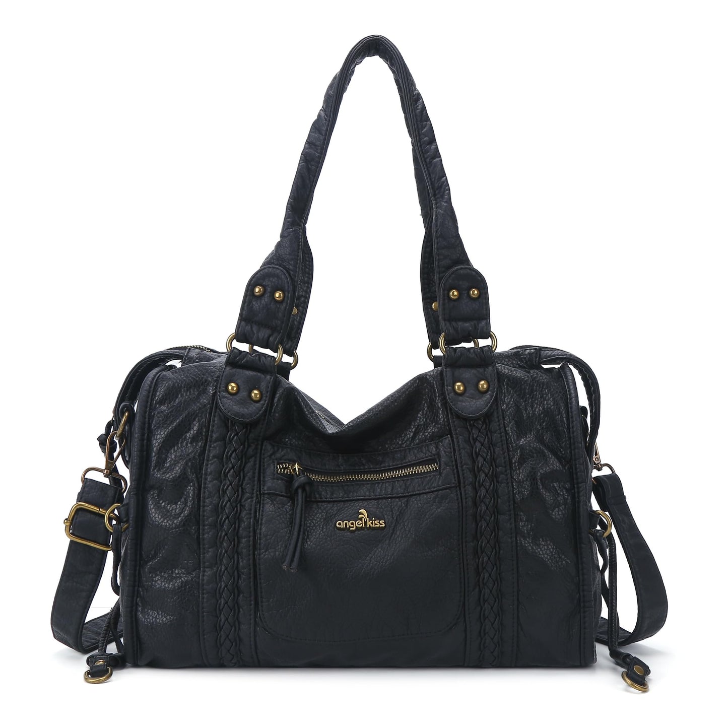 Angel Kiss Hobo Bags For Women Vegan Leather Hobo Satchel Handbags Large Tote Purses Shoulder Bag
