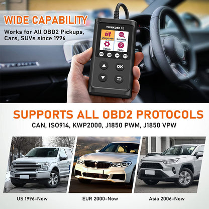 THINKCAR OBD2 Scanner ThinkOBD 20 Code Reader, Clear Engine Fault Light, OBD Reader with Reset EVAP/O2 Sensor Test I/M Readiness Live Data Diagnostic Scan Tool for All OBDII Cars Since 1996