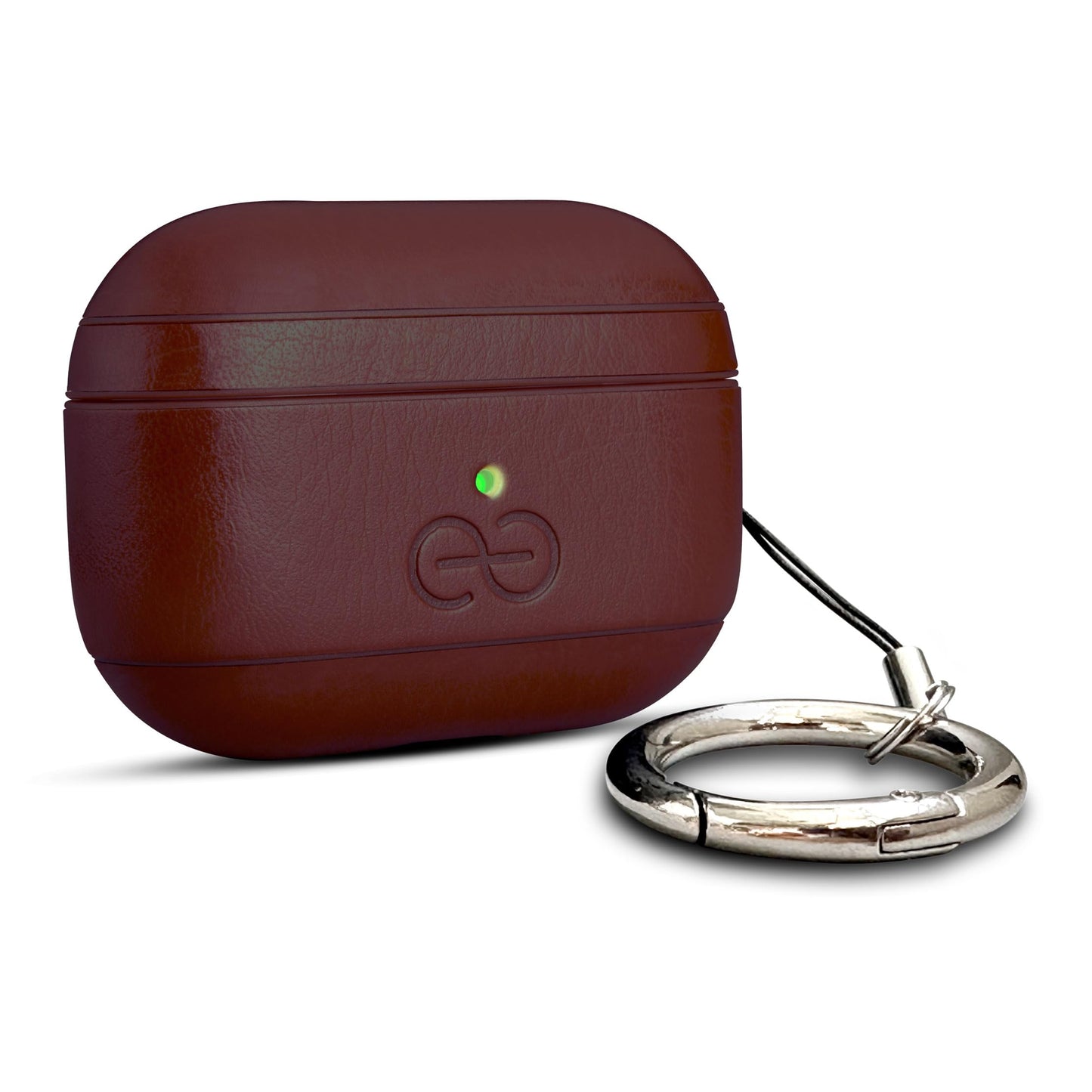 Dreem Om Case Cover with Keychain Clip Compatible with AirPods Pro 2/Pro, Protective One-Piece Hard Shell, Luxury Vegan Leather AirPod Pro Case 2nd/1st Generation with Separate Clip [Coffee]