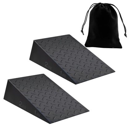 Squat Wedge Blocks for Deep Squats: 2-Pack Non-Slip Slant Boards for Barbell Goblet & Mobility Training with Carry Bag
