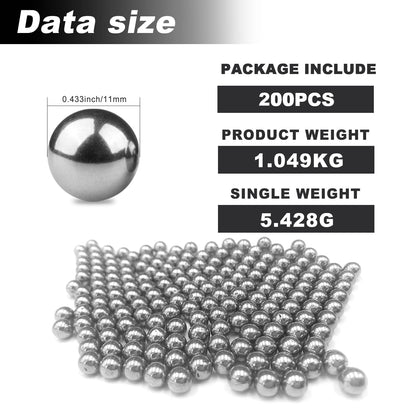 11mm Ball Bearing Solid Steel Bearing Balls Precision Balls - 200 Pieces