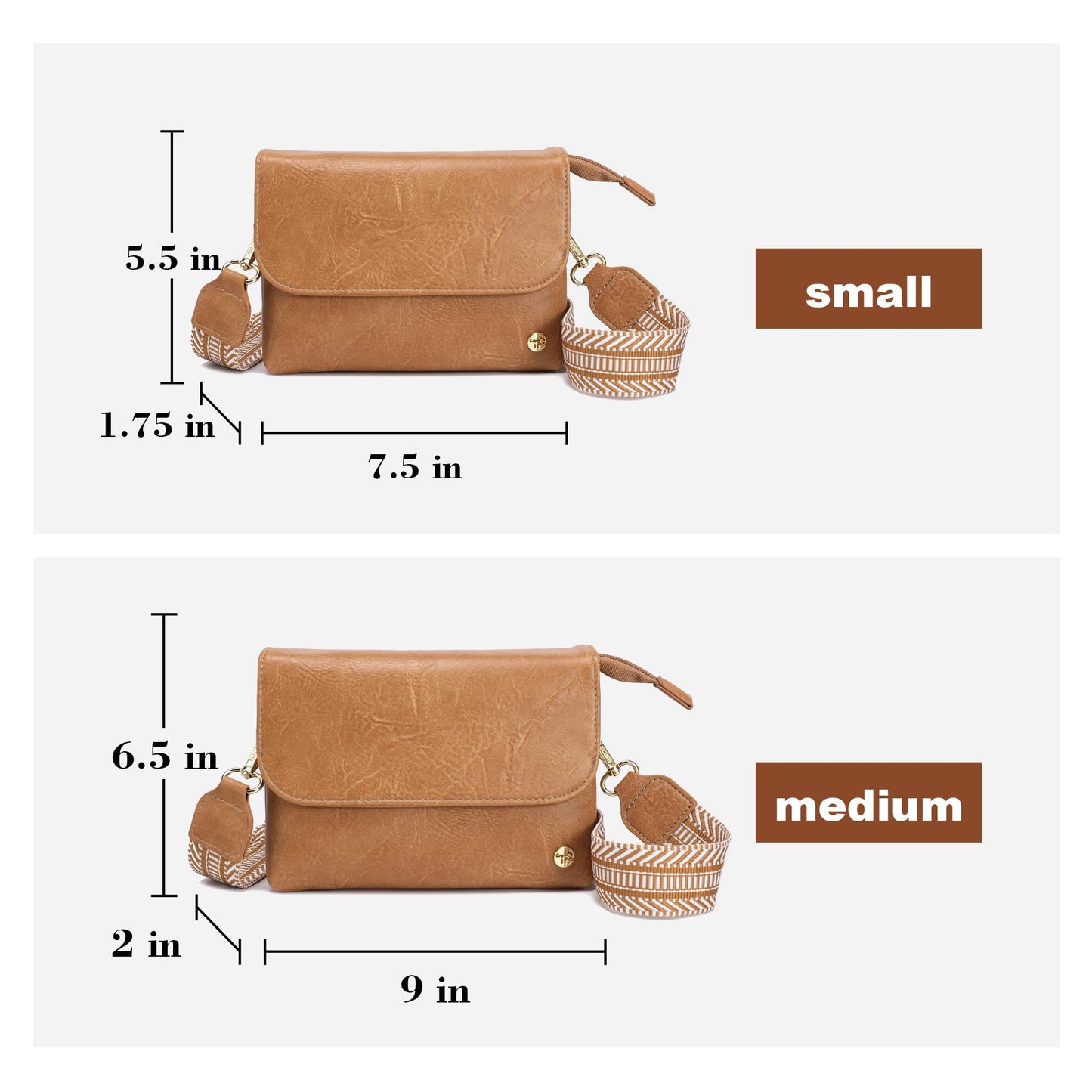 MINICAT RFID Blocking Small Crossbody Bags for Women Vegan Leather Mini Travel Purses Cell Phone Purse Cross Body Bag (Earthy Brown Nylon Strap)
