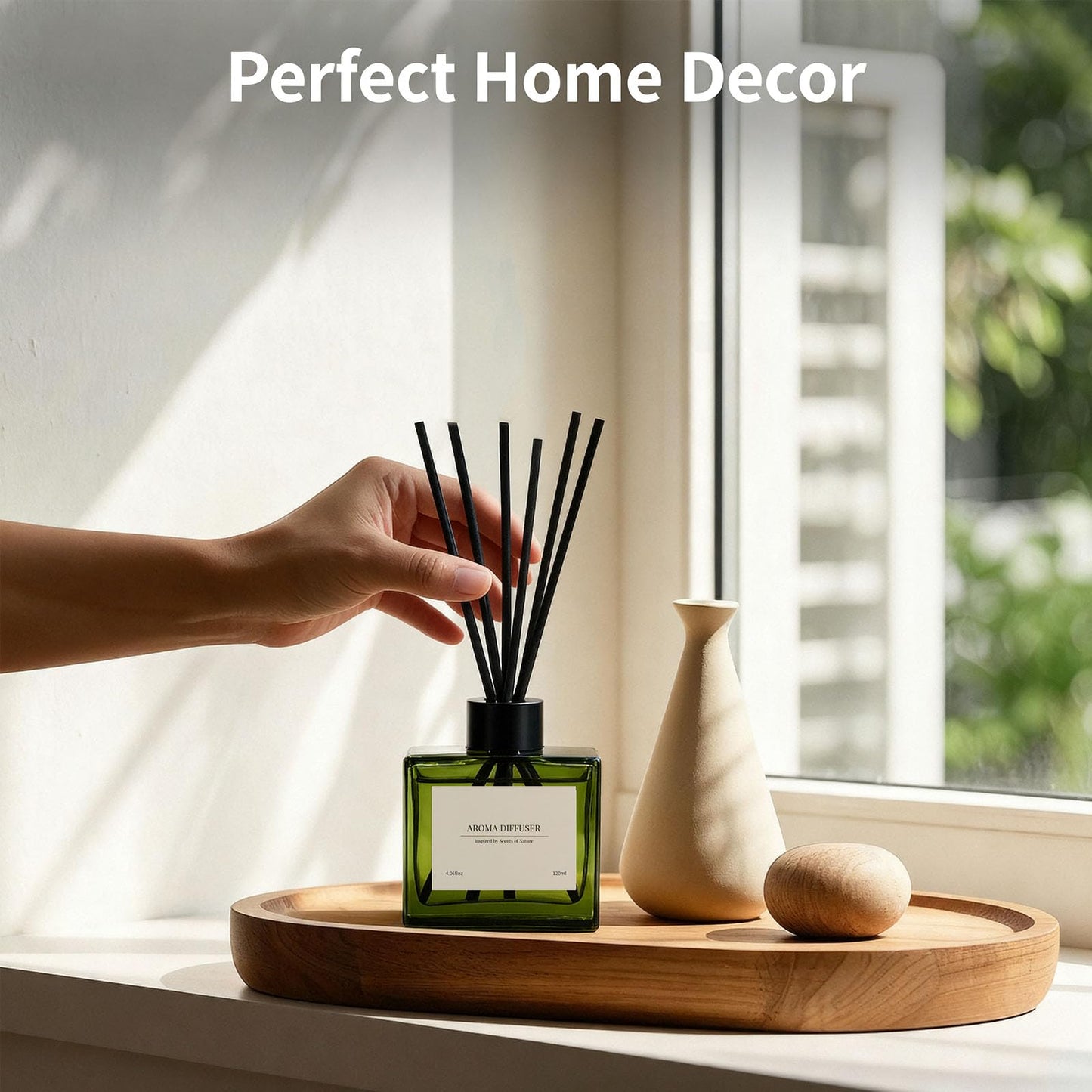 GAGINGOOLD Reed Diffuser Set, 4 fl oz Jasmine Lily 2 Pack Scent Diffuser with 20 Sticks, 180 Days Long Lasting Elegant Home Fragrance for Bathroom Bedroom Office Decor Air Fresh