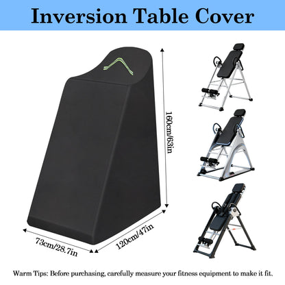 Klmnop Inversion Table Cover with Zipper and Handle, Waterproof Dustproof Protective Cover for Inversion Chair and Tables, Fit Most Inversion Equipment Indoor Outdoor, 47" L x 28.7" W x 63" H(Black)