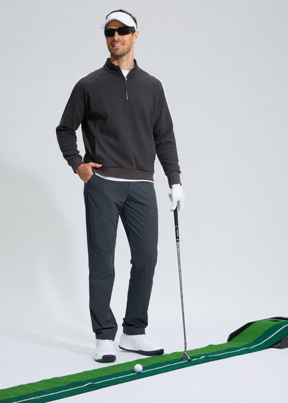 Pudolla Golf Pants for Men Stretch Dress Pants Mens Work Pants 32 Lightweight Quick Dry Casual Slacks Trousers with Pockets(Iron Grey 32Wx32L)