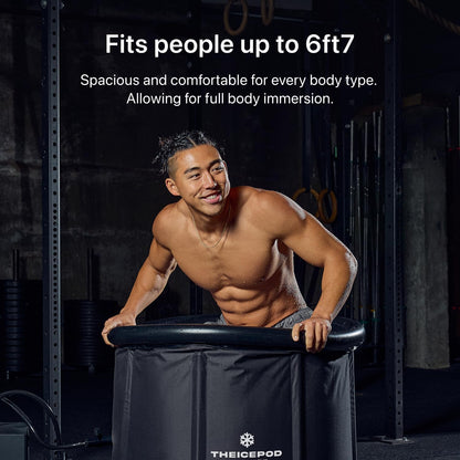 The Pod Company Standard Ice Bath Tub, 84 Gallon Cold Plunge Tub with Cover Lid, Portable Inflatable Ice Plunge Tub for Adults, Side Drain, Chiller Compatible (Requires Conversion Kit)