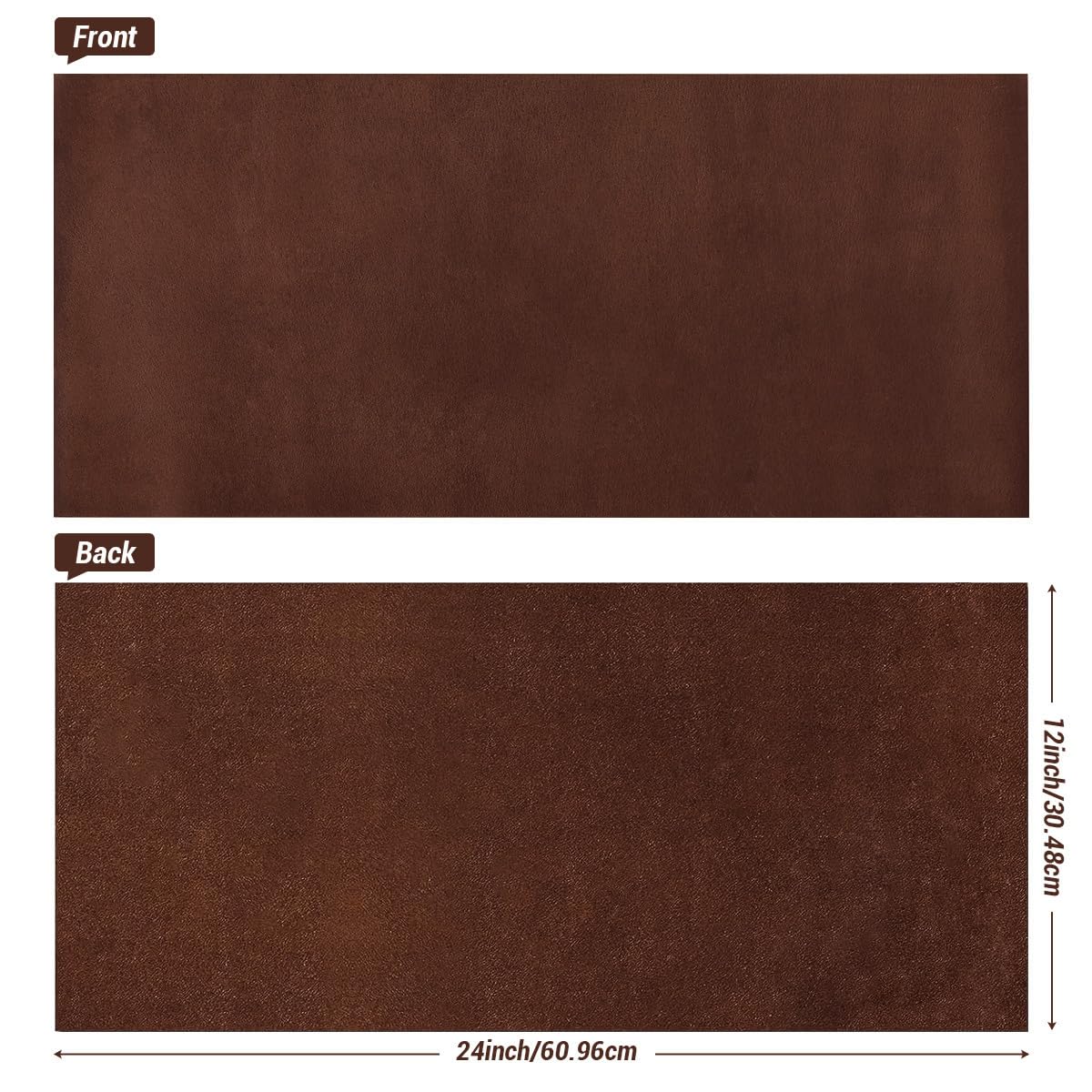 Full Grain Leather Pieces for Leather Working, 12"x24" Tooling Leather Sheets for Crafts Genuine Leather Material 1.8-2.1 mm Thick Leather Hide for Crafting Earring Hobby Dark Brown