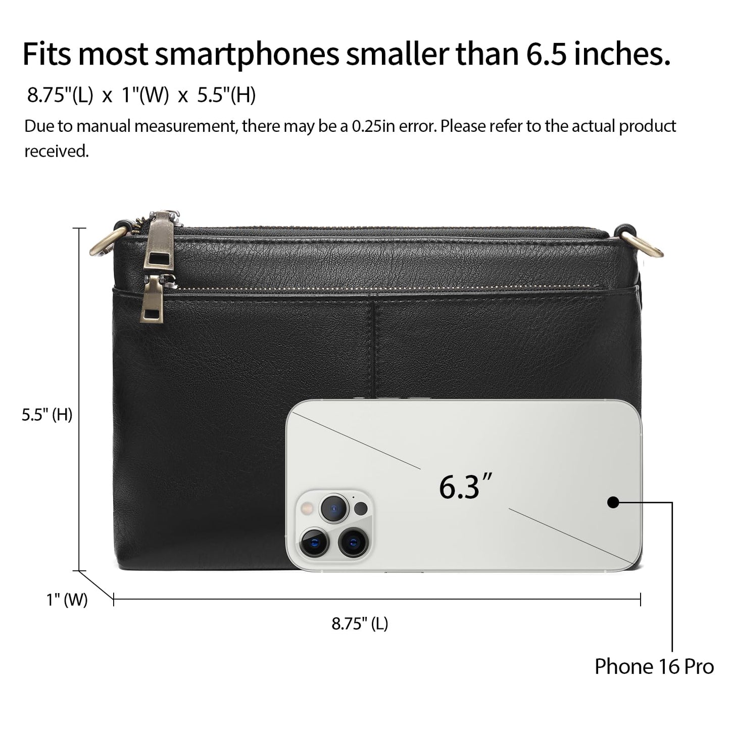 SENDEFN Leather Crossbody Bag for Women Small Clutch Purses Crossbody Shoulder Handbag Wallet Purses RIFD Card Slots
