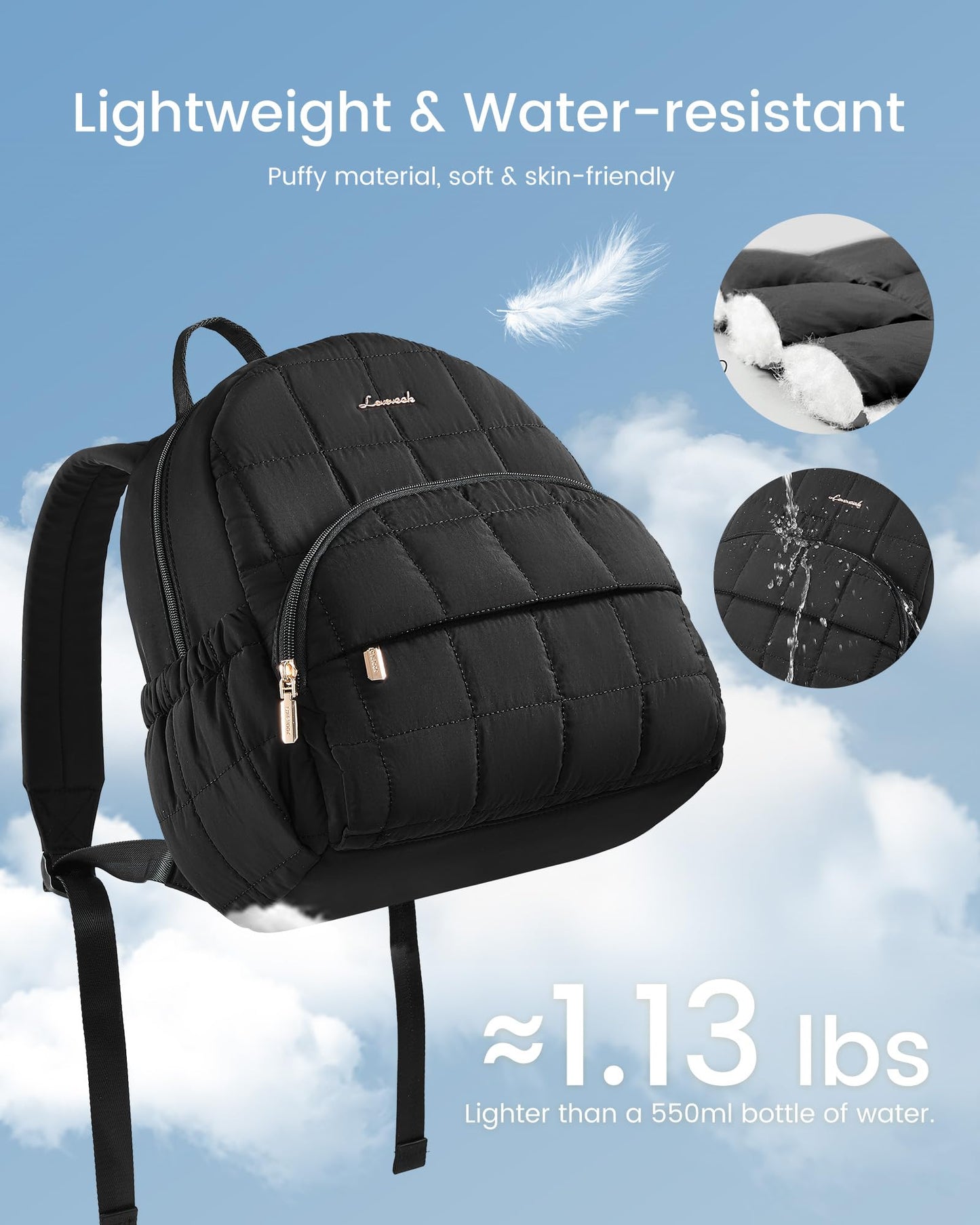 LOVEVOOK Small Backpack Purse for Women, Mini Puffer Backpack with Anti-theft Pocket, Lightweight Quilted Casual Daypack for Daily Work & Travel