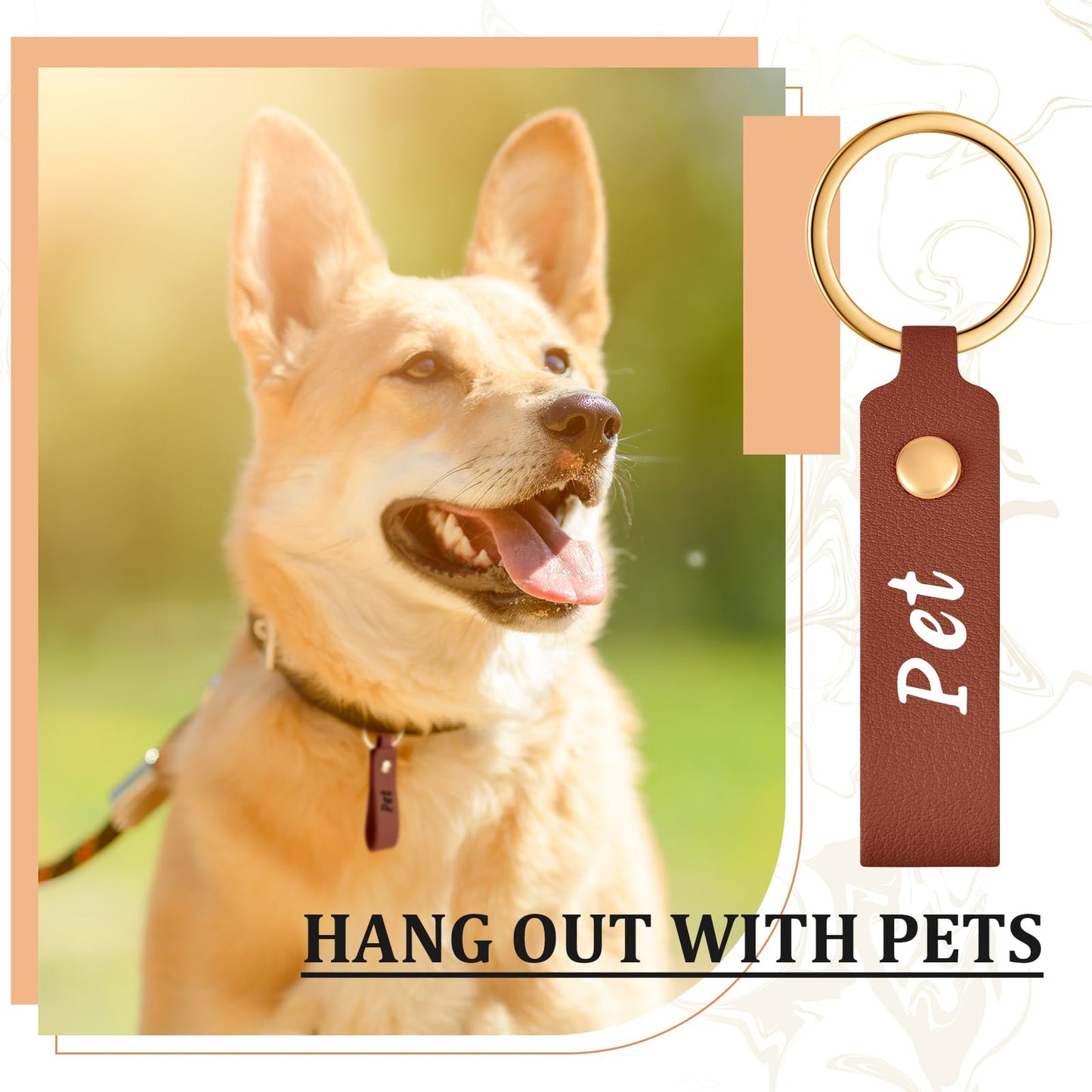 Wavyknot 100 Pcs PU Leather Keychain Blanks Bulk Laser Engraving Blanks Keychain Kit with Key Rings for DIY Key Chains Craft(3.7 x 0.7 Inches, Dark Brown)