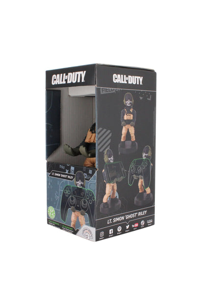 Power Up Factory Exquisite Gaming: Call of Duty: Lt. Simon "Ghost" Riley - Original Mobile Phone & Gaming Controller Holder, Device Stand, Cable Guys, Licensed Figure
