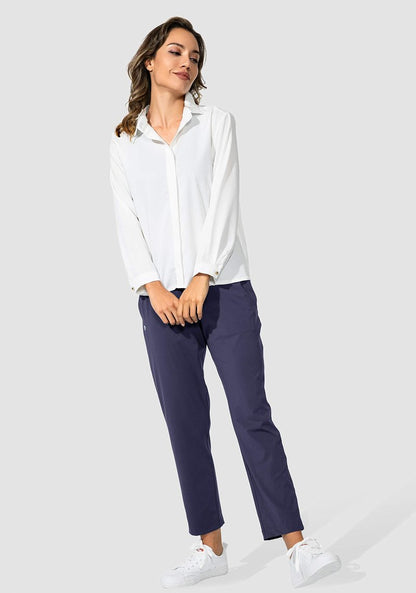 G Gradual Women's Pants with Deep Pockets 7/8 Stretch Sweatpants for Women Athletic, Golf, Lounge, Work (Navy, XX-Large)