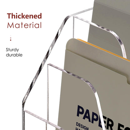 DINGHUO Acrylic Hanging Wall File Folder Organizer for Desk, Clear 3 Tier Document Paper Magazine Holder for Home, Office Organization, School - 1 Pack