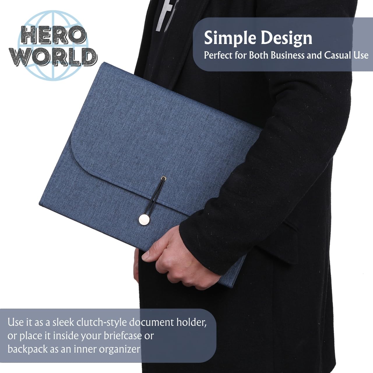 Fabric Expanding File Folder Document Organizer A4, 13‑Pocket Indexed File Case (Gray)