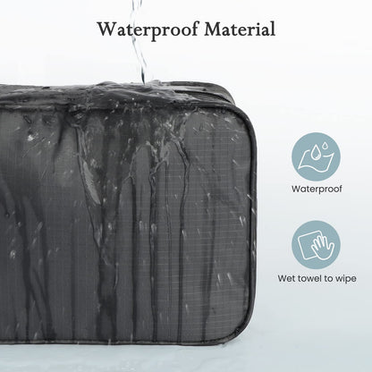 Maliton Toiletry Bag for Men & Women Large Toiletry Bags for Traveling Hanging Toiletry Bag Hygiene Bag with 4 Compartments Waterproof Bathroom Shower Bag (Black)