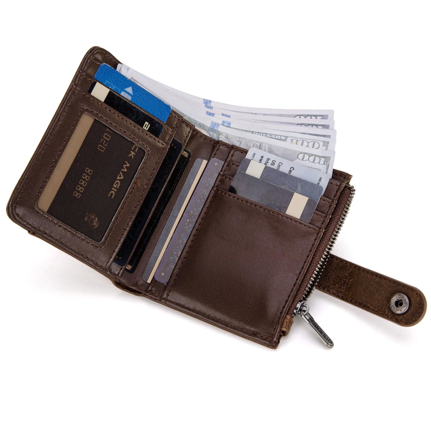 Montana West X Wrangler Womens Wallet Small Women's Wallets, Card Cases & Money Organizers Small Wallets Woman Bifold Credit Card Wallet with Removable ID Window