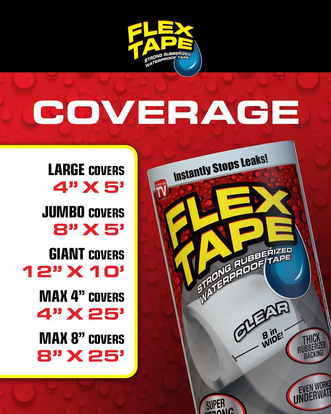 Flex Tape, Original Thick Flexible Rubberized Waterproof Tape - Seal and Patch Leaks, Works Underwater, Indoor Outdoor - Home RV Roof Plumbing and Pool Repairs, Gray, 12 in x 10 ft, Pack of 1