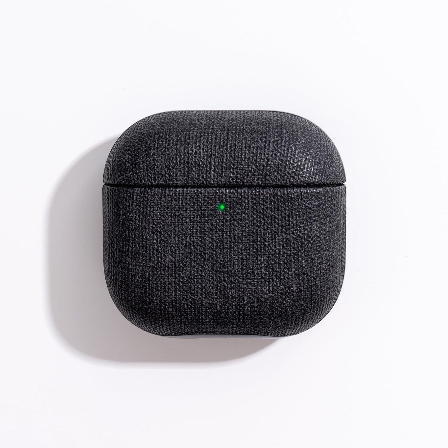 Tonghex for AirPods 4 Case | Slim Hard Cover Compatible with AirPods 4th Generation | Synthetic Canvas Leather | Full Drop Protection Cover with Lanyard | Air Pods 4 Case - Black