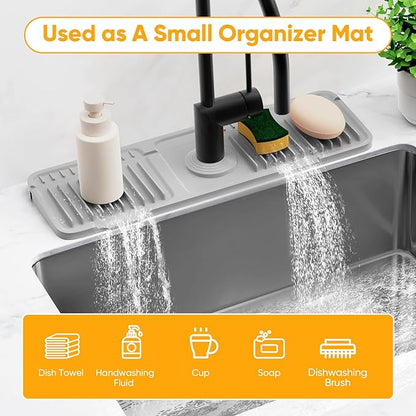 17.7'' Folding Faucet Mat for Kitchen Sink Splash Guard Kitchen Sink Faucet Mat