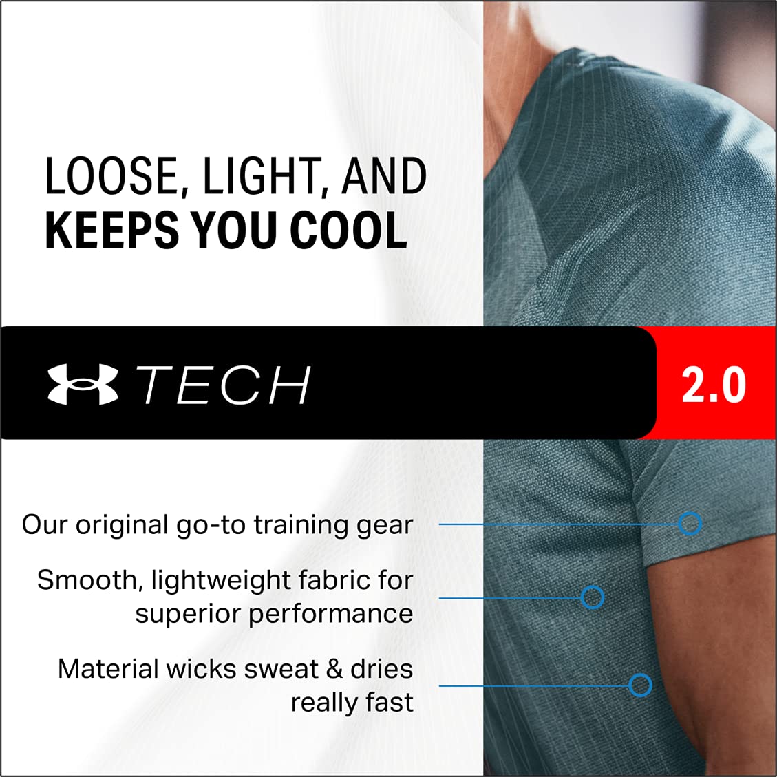 Under Armour Men's Tech 2.0 Short-Sleeve T-ShirtDISC , X-Ray (786)/Black, Small