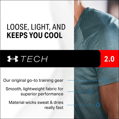 Under Armour Men's Tech 2.0 Short-Sleeve T-ShirtDISC , X-Ray (786)/Black, Small