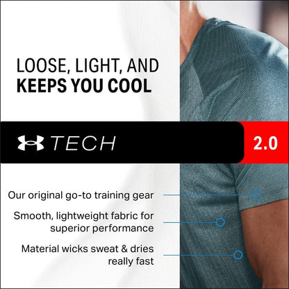 Under Armour Men's Tech 2.0 Short-Sleeve T-Shirt , Charcoal Light Heath (019)/Black, Small