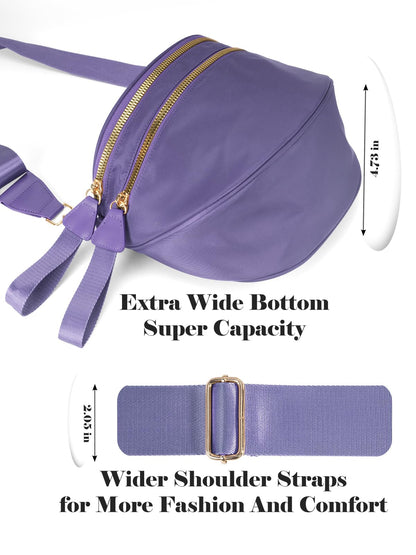 Pure Colour Crossbody Bag Bum Bag for Women,Spacious Purse Fanny Packs Belt Bag,Oversized Bum Bag (Colour Bum Bag-Beige)