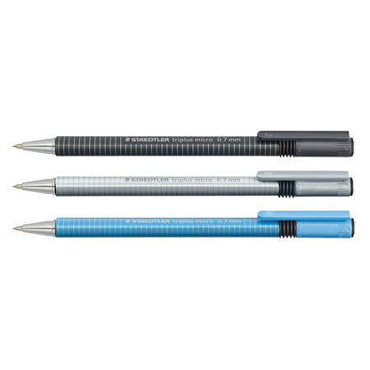 STAEDTLER Triplus Micro Mechanical Pencils 0.7mm HB #2, Ergonomic, 3-Pack with Twist-Top Eraser, Drawing & Drafting Tools, Break-Resistant Lead