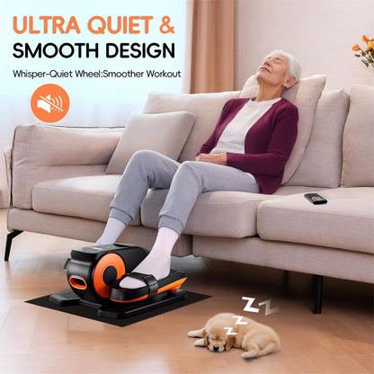 Under Desk Elliptical Machine,Foot Exerciser for Seniors Fully Assembled, Quiet & Portable Electric Seated Pedal Exerciser with Remote Control & 12 Adjustable Speeds