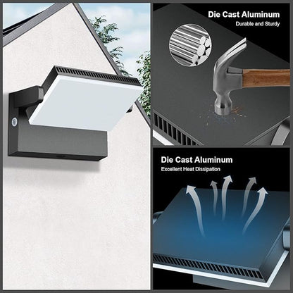 Modern Sleek Flood Lights Outdoor, 120W 5000K Dusk-to-Dawn Photocell with 360° Rotation, 14200LM IP65 Waterproof LED Security Wall Pack for Building,Yard,Driveway (4 Pack)