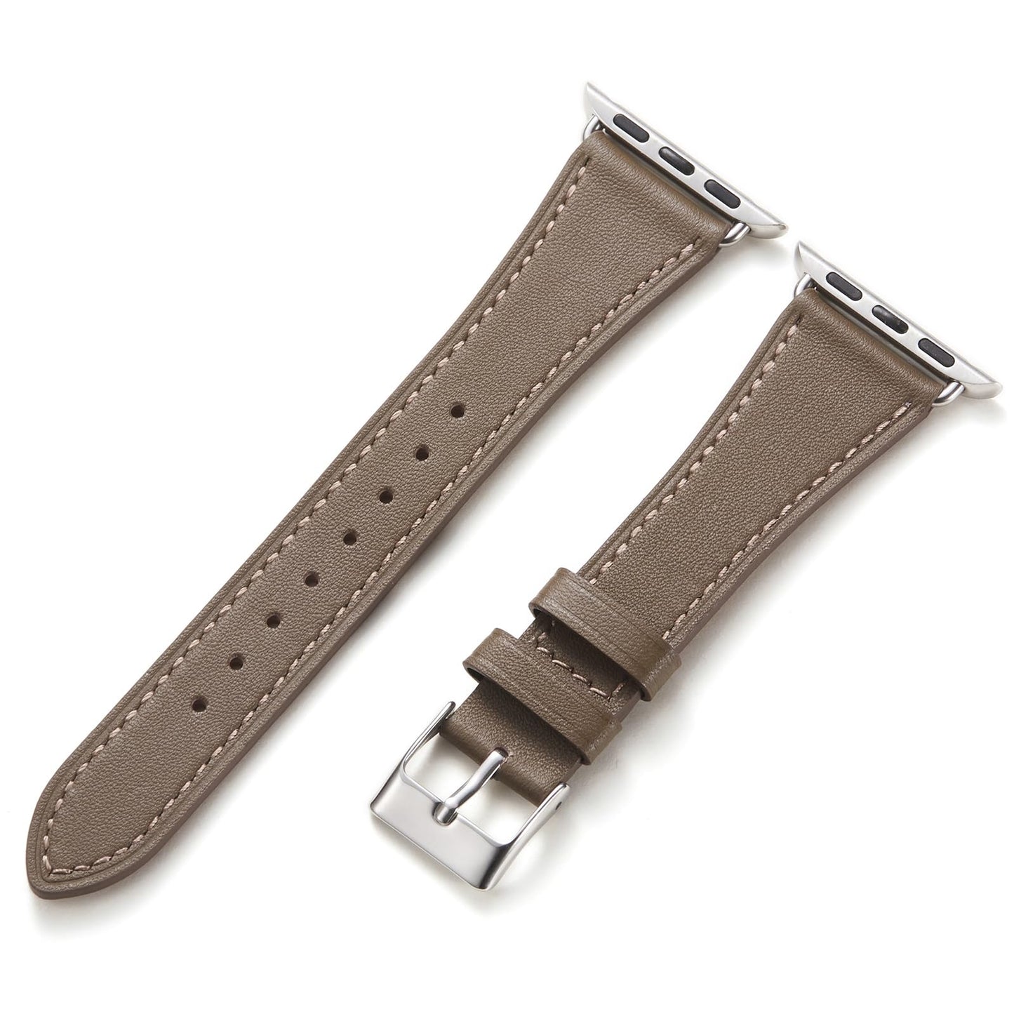 HANDODO Italian Genuine Leather Band Women for Apple Watch Series 11 10 9 8 7 6 5 4 3 2 1 SE SE2 Ultra 2/3, SGS Certified Dressy Bracelet Cute Strap for iWatch 42mm 44mm 45mm 46mm 49mm, Greige
