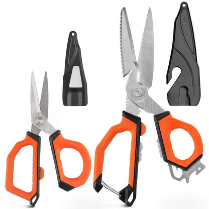 KastKing Paradox 9" & 6" Fishing Scissors - 9" Bait Shears With Sheath & Carabiner, 6" Braided Line Scissors With Stainless Steel Blades, Angler's Kit